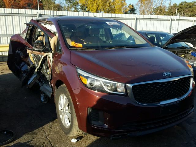 KNDMB5C10G6178169 - 2016 KIA SEDONA MAROON photo 1