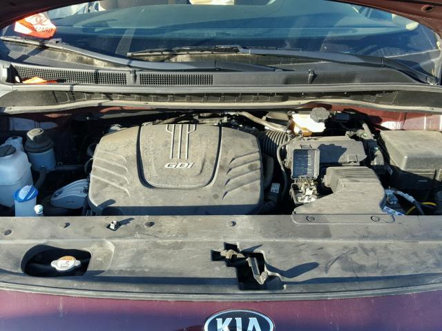 KNDMB5C10G6178169 - 2016 KIA SEDONA MAROON photo 7