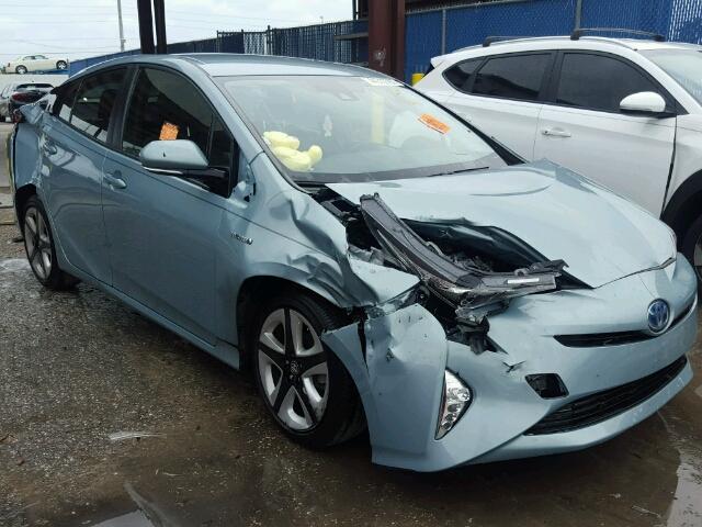 JTDKARFU6G3503349 - 2016 TOYOTA PRIUS BLUE photo 1