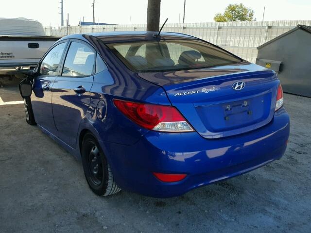 KMHCT4AE8EU608205 - 2014 HYUNDAI ACCENT GLS BLUE photo 3