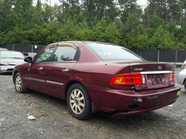 KNAGD124815094798 - 2001 KIA OPTIMA MAG BURGUNDY photo 3