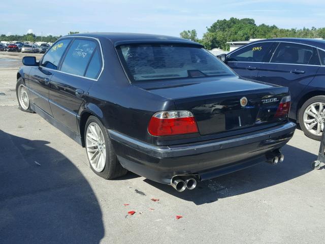 WBAGK2320WDH68757 - 1998 BMW 750 IL BLACK photo 3