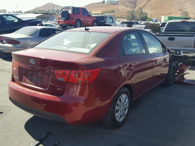 KNAFU4A25C5593395 - 2012 KIA FORTE EX RED photo 4