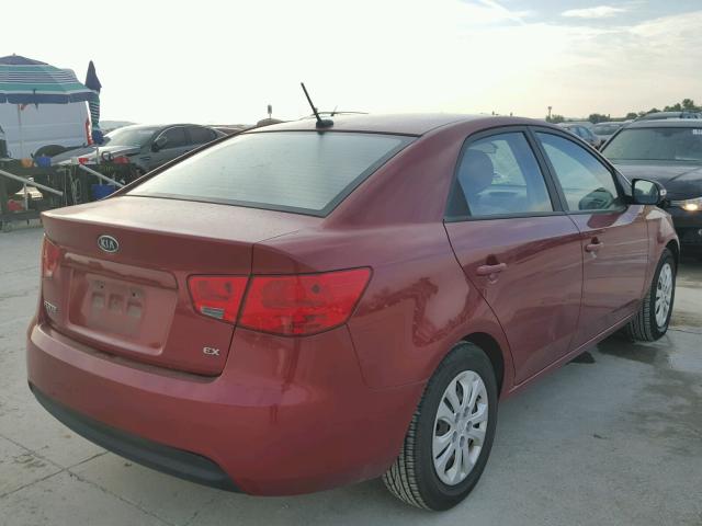 KNAFU4A21A5056231 - 2010 KIA FORTE RED photo 4