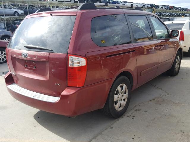 KNDMB233176179041 - 2007 KIA SEDONA EX RED photo 4