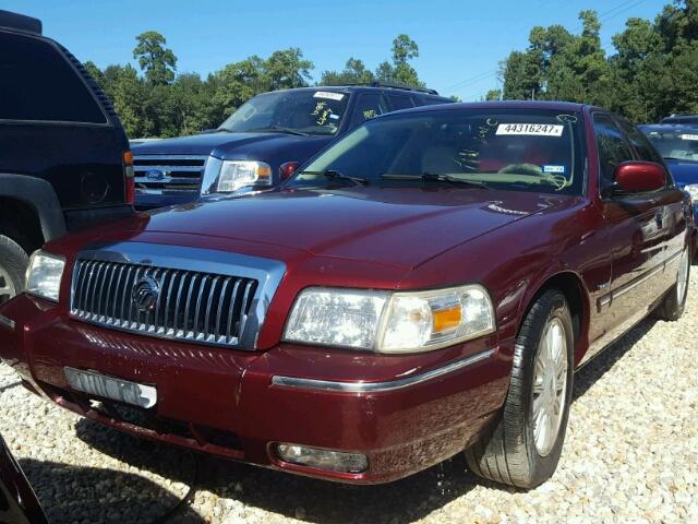 2MEHM75V19X618638 - 2009 MERCURY GRAND MARQ MAROON photo 2