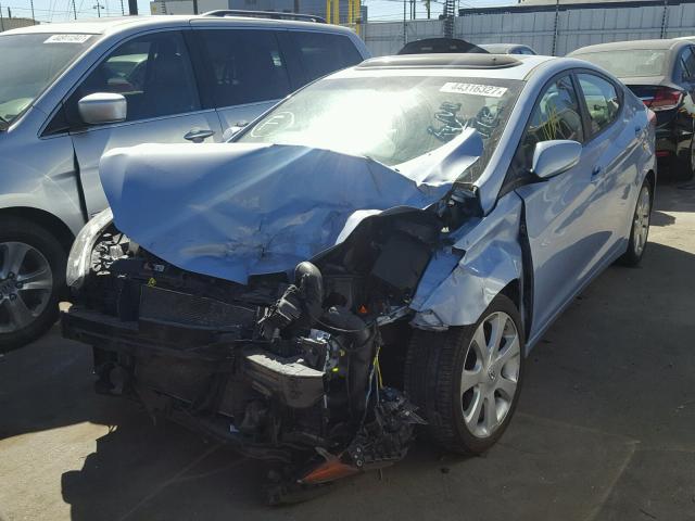 KMHDH4AE4CU483089 - 2012 HYUNDAI ELANTRA BLUE photo 2