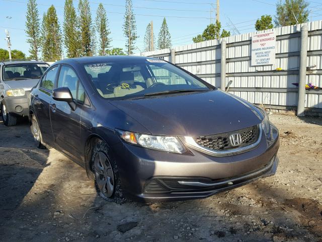 19XFB2F56DE008264 - 2013 HONDA CIVIC LX GRAY photo 1