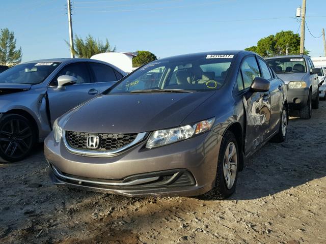 19XFB2F56DE008264 - 2013 HONDA CIVIC LX GRAY photo 2