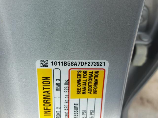 1G11B5SA7DF273921 - 2013 CHEVROLET MALIBU LS Gümüş foto 10