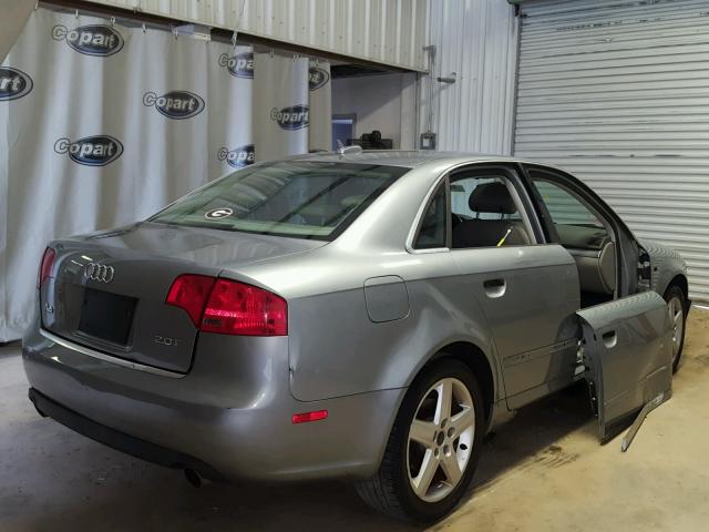 WAUAF68E15A460806 - 2005 AUDI A4 2.0T GRAY photo 4