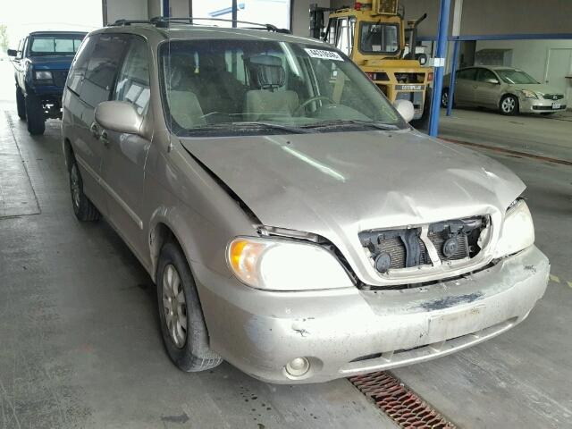 KNDUP131146542508 - 2004 KIA SEDONA EX TAN photo 1