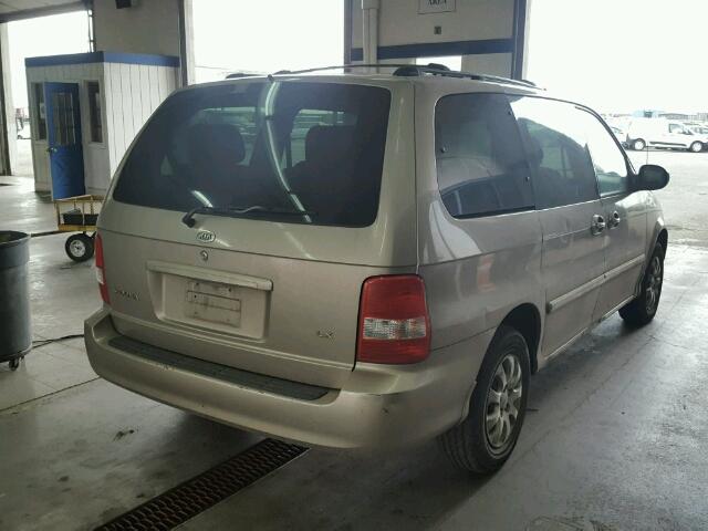 KNDUP131146542508 - 2004 KIA SEDONA EX TAN photo 4