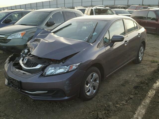 2HGFB2F50FH542577 - 2015 HONDA CIVIC LX GRAY photo 2