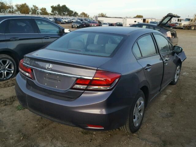 2HGFB2F50FH542577 - 2015 HONDA CIVIC LX GRAY photo 4