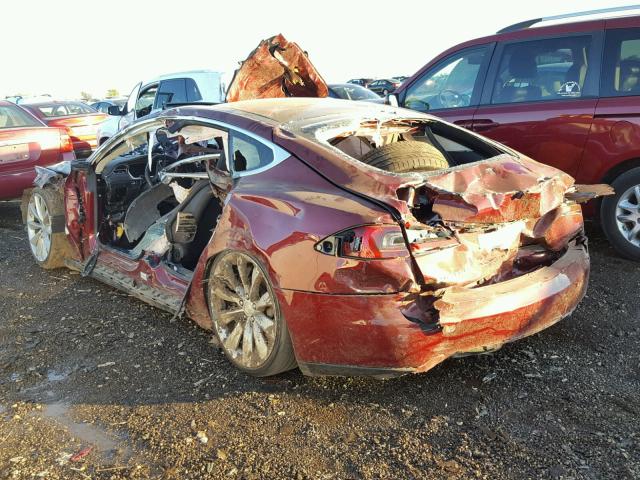 5YJSA1DP0CFS01048 - 2012 TESLA MODEL S BURGUNDY photo 3