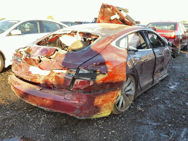 5YJSA1DP0CFS01048 - 2012 TESLA MODEL S BURGUNDY photo 4