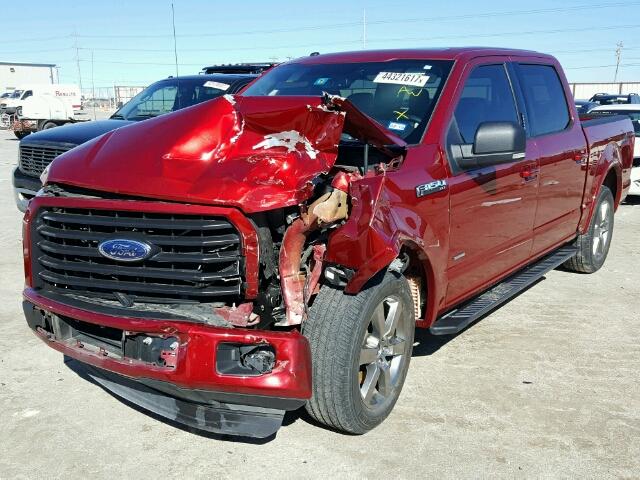 1FTEW1CP3FKE82656 - 2015 FORD F150 SUPER RED photo 2