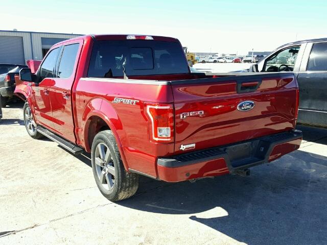 1FTEW1CP3FKE82656 - 2015 FORD F150 SUPER RED photo 3