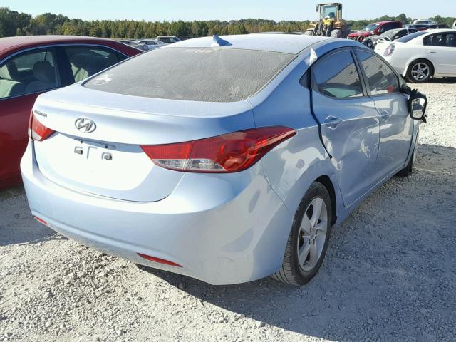 KMHDH4AE8CU356717 - 2012 HYUNDAI ELANTRA BLUE photo 4