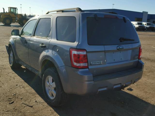 1FMCU93118KA49696 - 2008 FORD ESCAPE XLT GRAY photo 3