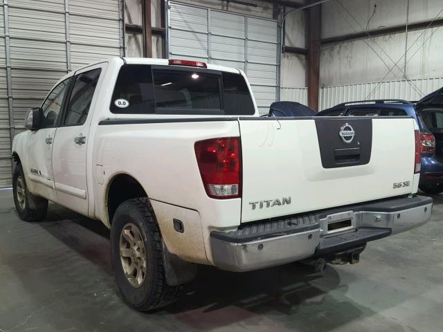 1N6BA07B35N557005 - 2005 NISSAN TITAN XE WHITE photo 3