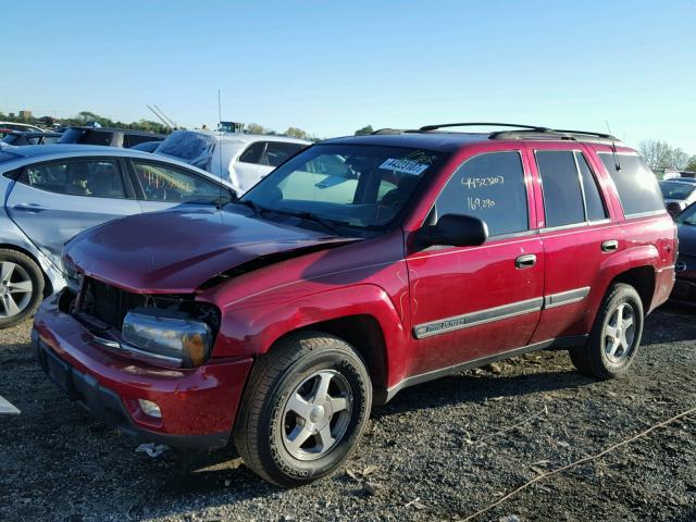 1GNDT13S822106450 - 2002 CHEVROLET TRAILBLAZE RED photo 2