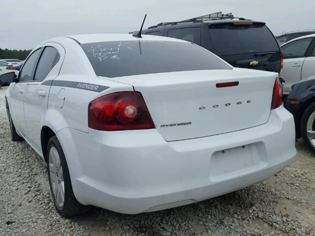 1C3CDZAB4EN125703 - 2014 DODGE AVENGER WHITE photo 3