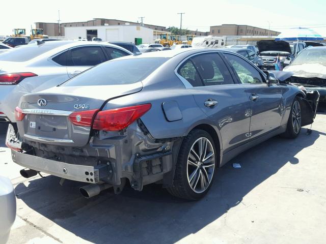 JN1AV7AP1EM691357 - 2014 INFINITI Q50 HYBRID GRAY photo 4