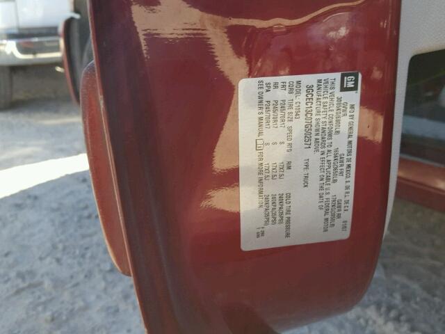 3GCEC13C07G502571 - 2007 CHEVROLET SILVERADO MAROON photo 10