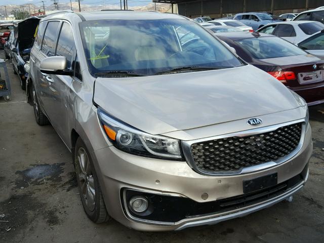 KNDME5C19F6046663 - 2015 KIA SEDONA SXL GOLD photo 1