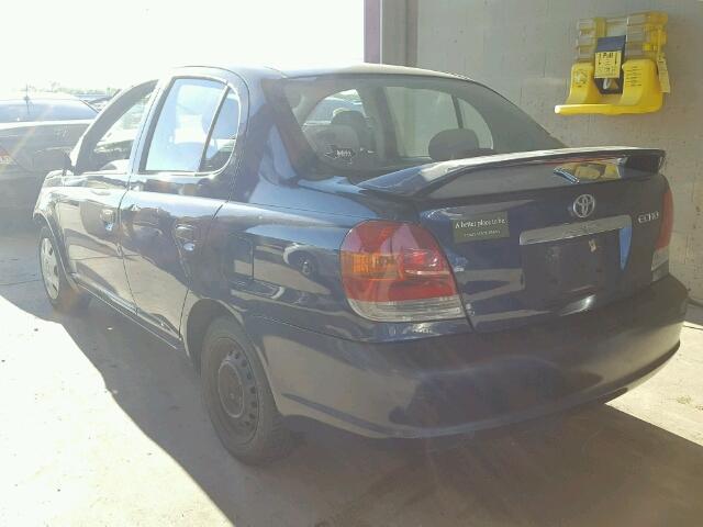 JTDBT123735043657 - 2003 TOYOTA ECHO BLUE photo 3