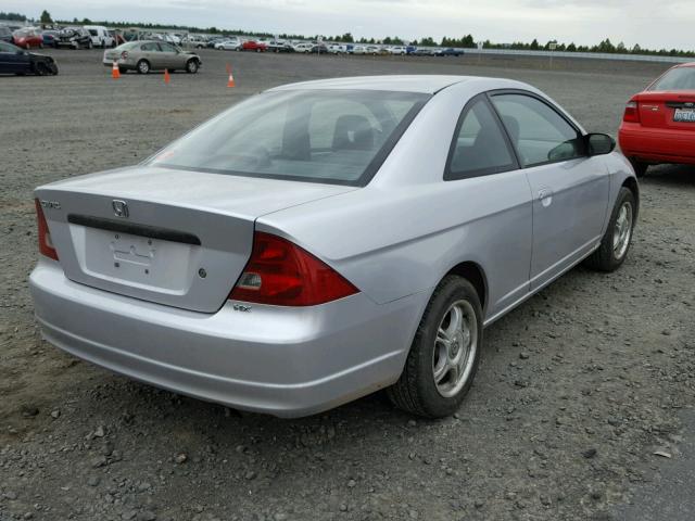 1HGEM22771L104812 - 2001 HONDA CIVIC HX SILVER photo 4