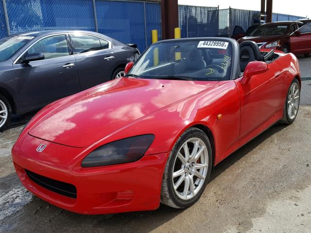 JHMAP11431T007868 - 2001 HONDA S2000 RED photo 2