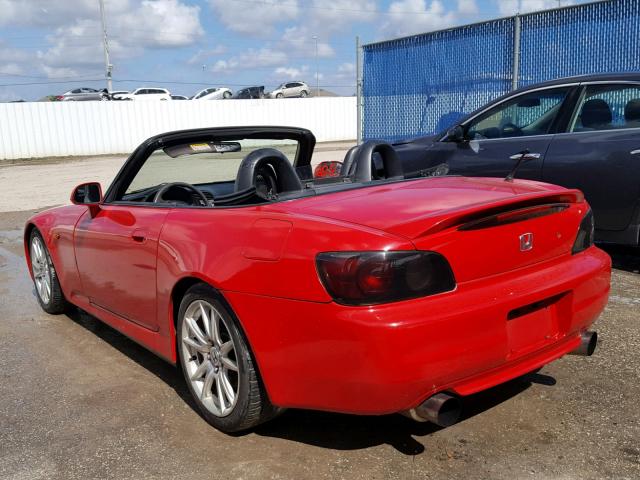 JHMAP11431T007868 - 2001 HONDA S2000 RED photo 3