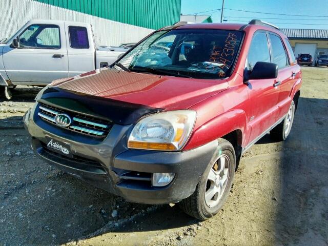 KNDJE723X77405063 - 2007 KIA SPORTAGE RED photo 2