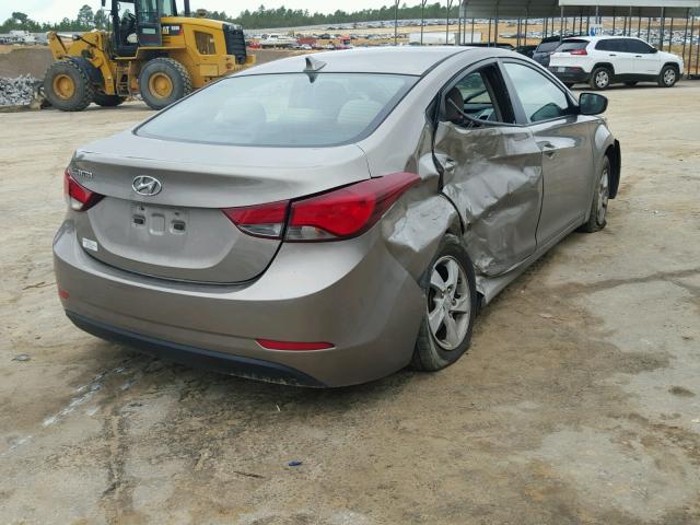 5NPDH4AE3FH570081 - 2015 HYUNDAI ELANTRA SE BEIGE photo 4