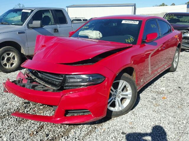 2C3CDXBGXFH789948 - 2015 DODGE CHARGER SE RED photo 2