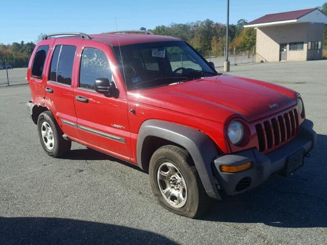 1J4GL48K04W132787 - 2004 JEEP LIBERTY SP RED photo 1