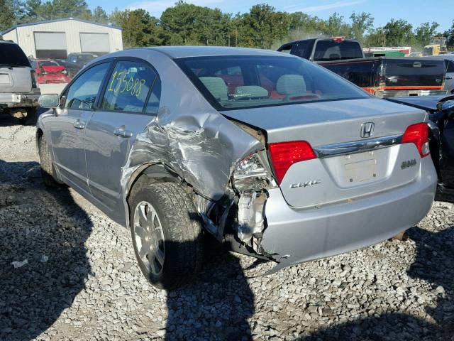 2HGFA16569H308283 - 2009 HONDA CIVIC LX SILVER photo 3