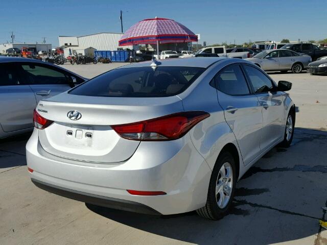 KMHDH4AE4EU218661 - 2014 HYUNDAI ELANTRA SE SILVER photo 4