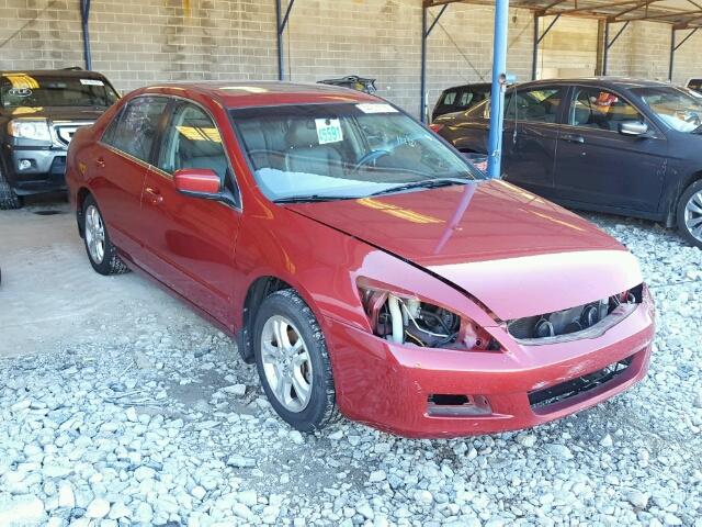 1HGCM56877A055885 - 2007 HONDA ACCORD EX RED photo 1