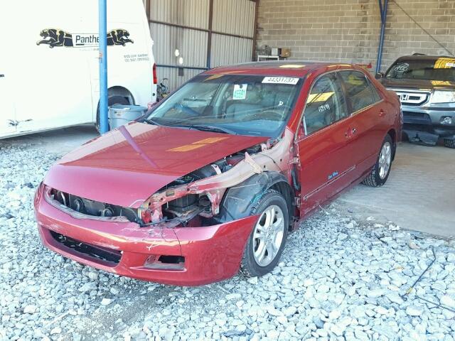 1HGCM56877A055885 - 2007 HONDA ACCORD EX RED photo 2