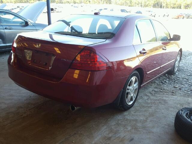 1HGCM56877A055885 - 2007 HONDA ACCORD EX RED photo 4