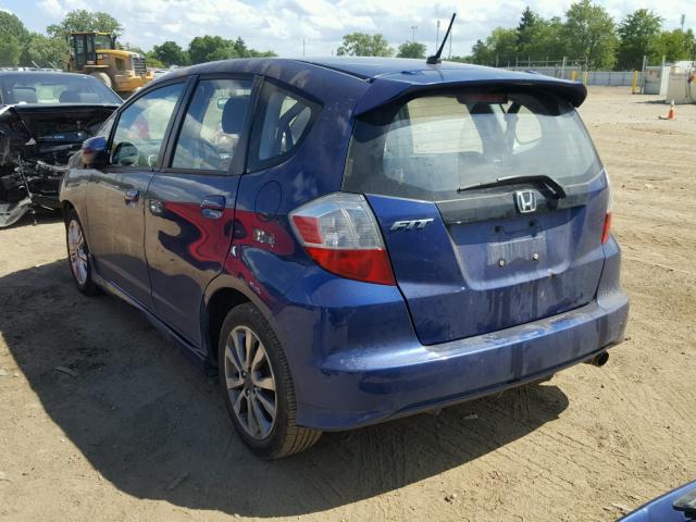 JHMGE8G44AS010302 - 2010 HONDA FIT SPORT BLUE photo 3