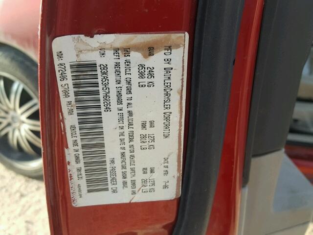 2B3KA53H57H602646 - 2007 DODGE CHARGER R/ RED photo 10