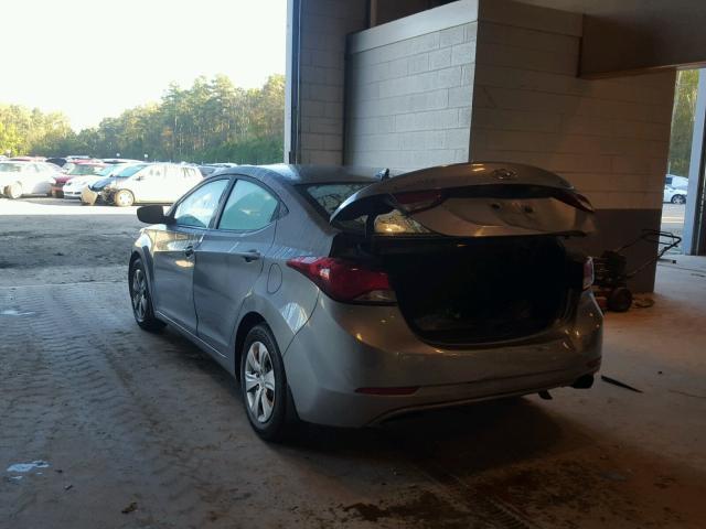 KMHDH4AE2GU477667 - 2016 HYUNDAI ELANTRA SE GRAY photo 3