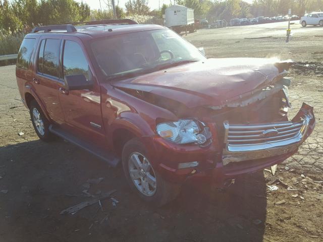 1FMEU63E88UA42436 - 2008 FORD EXPLORER X RED photo 1