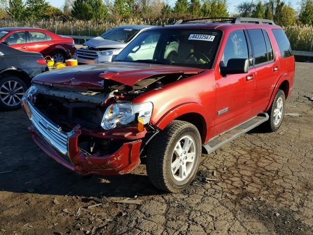 1FMEU63E88UA42436 - 2008 FORD EXPLORER X RED photo 2