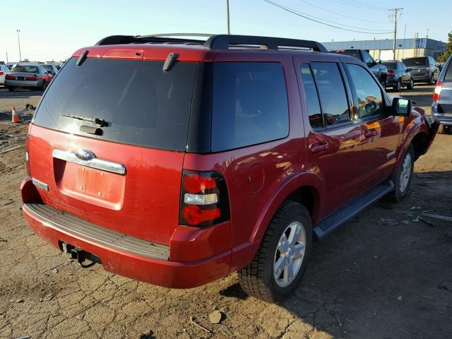 1FMEU63E88UA42436 - 2008 FORD EXPLORER X RED photo 4